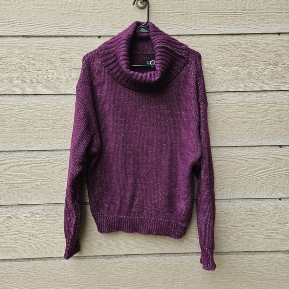 UGG Sweaters - UGG Lylah rollneck sweater purple metallic wool blend oversized small